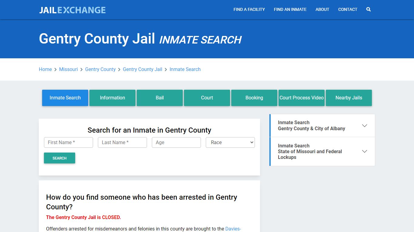 Gentry County Jail, MO Inmate Search: Roster & Mugshots