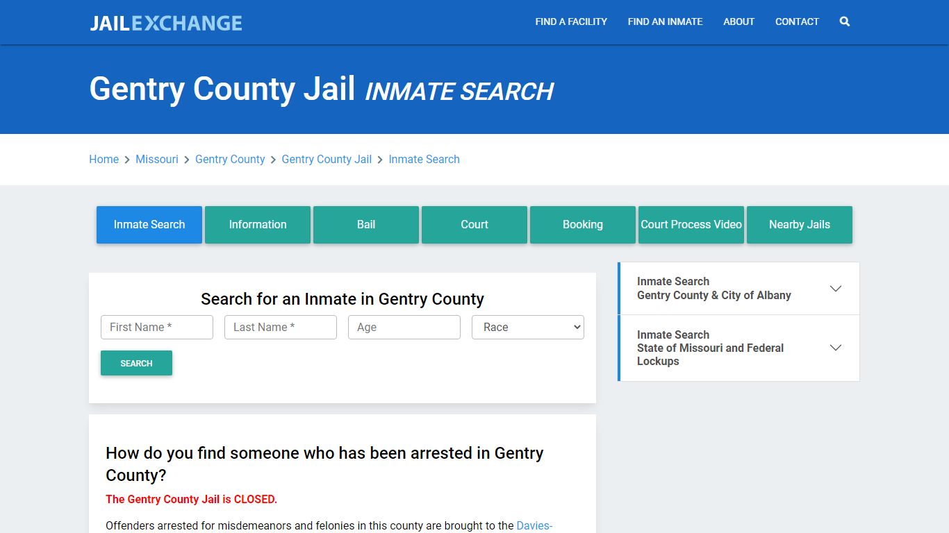 Gentry County Jail, MO Inmate Search: Roster & Mugshots
